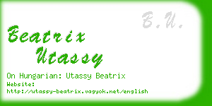 beatrix utassy business card